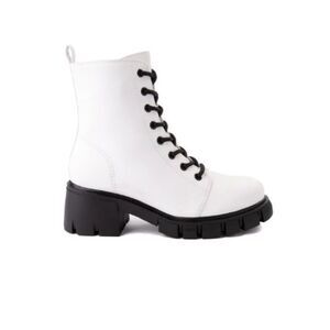 MARLEE‎ WHITE COMBAT BOOT BY MIA SHOES, Sz 9